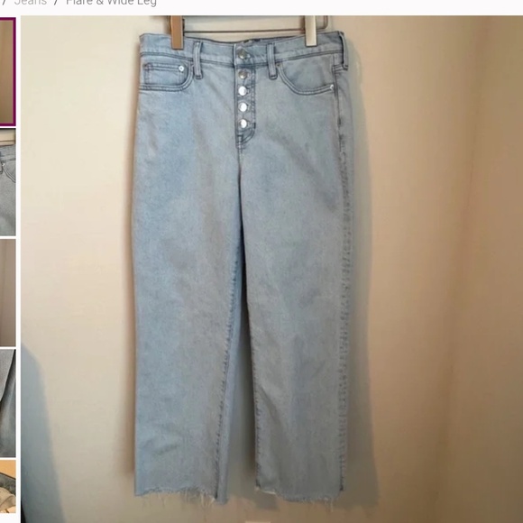 Worn Once  Petite Slim Wide- Leg jean with button fly in all-day stretch SZ 29 P - Picture 6 of 7